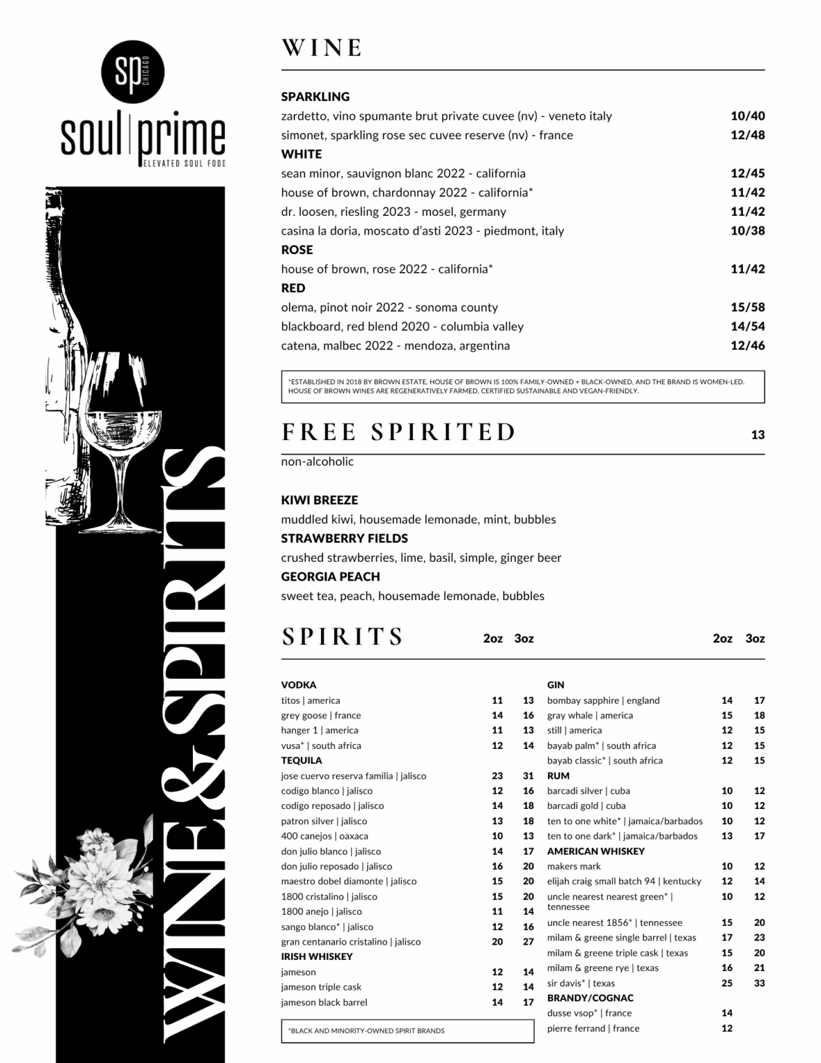 Soul Prime Chicago - Summer Cocktail Menu 1